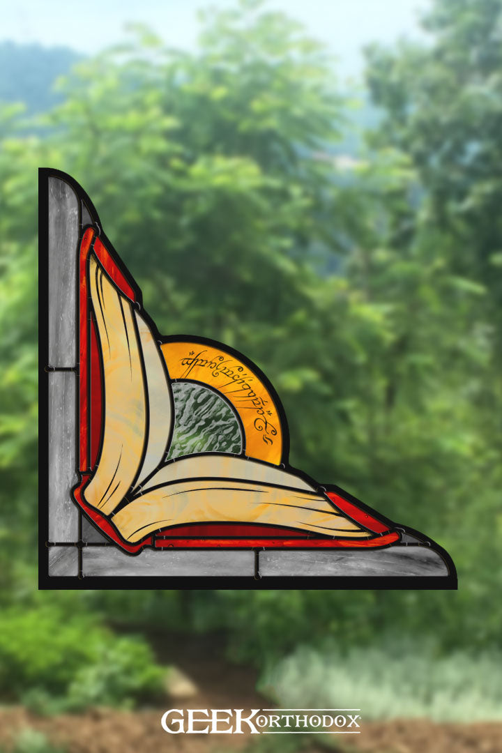 Middle-earth | Red Book of Westmarch Corner Set Stained Glass Window Cling