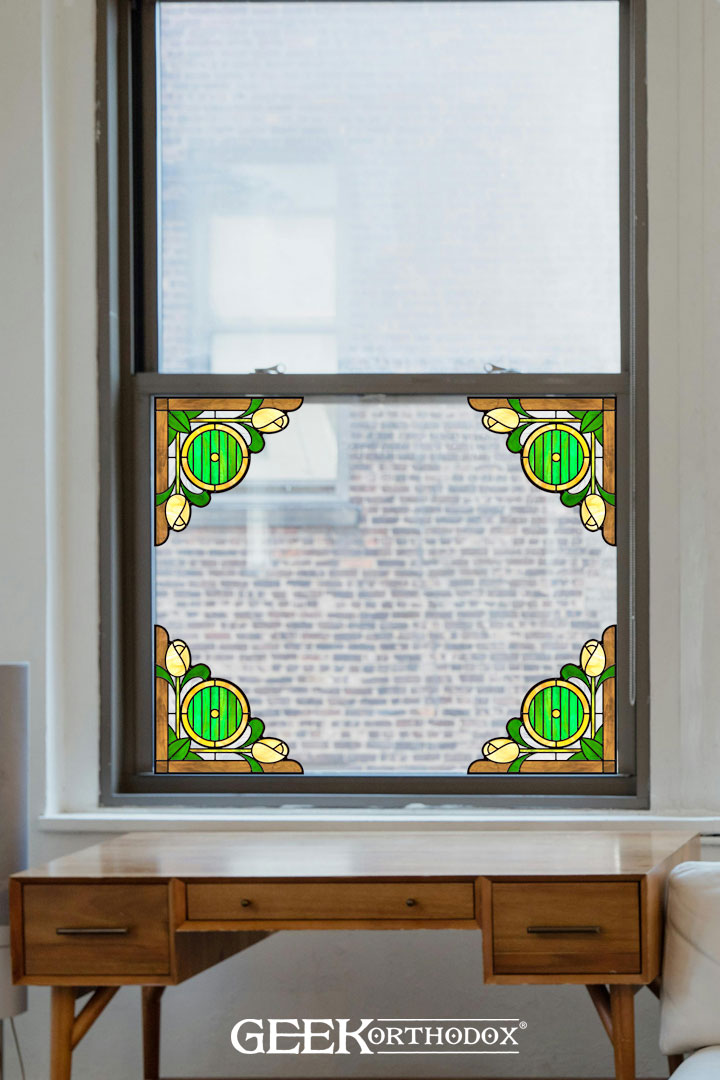 Middle-earth | Gaffer's Garden Hobbit Corner Set Stained Glass Window Cling - LOTR Decor