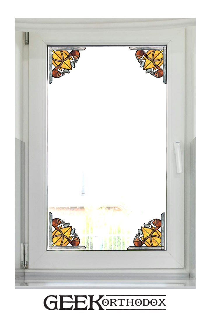 Middle-earth | Old Toby Hobbit Pipe-weed Corner Set Stained Glass Window Cling - LOTR Decor