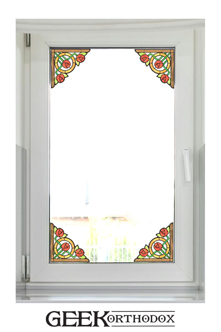 Middle-earth | Hobbit Roses Corner Set Stained Glass Window Cling - LOTR Decor