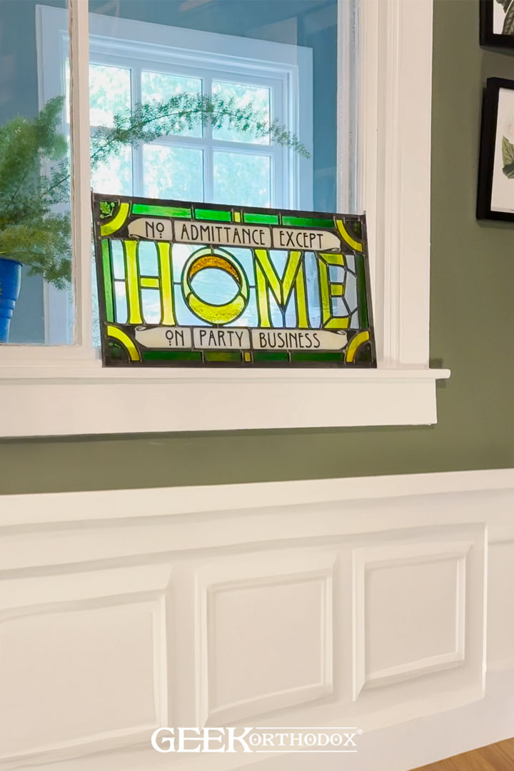 Middle-earth | HOME One Ring Elvish Script Original Glass Panel - LOTR Art