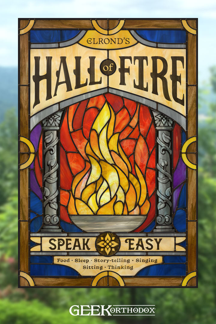 Middle-earth | Elrond’s Hall of Fire Stained Glass Window Cling