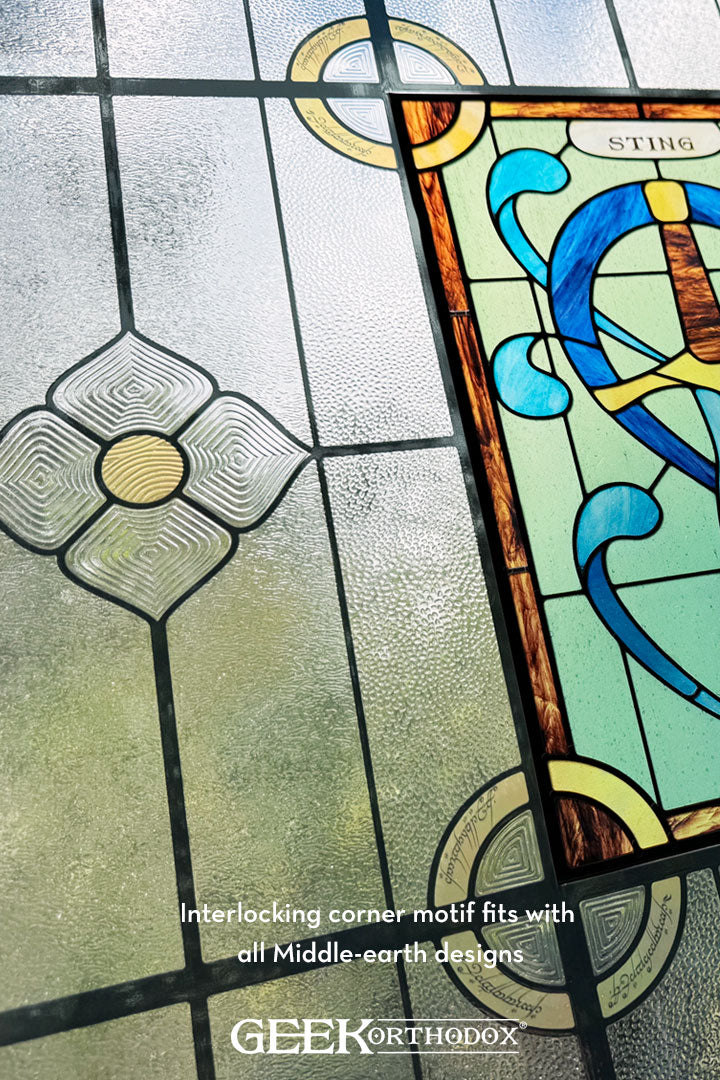 Middle-earth | Hobbit Shire Flower Pattern Stained Glass Window Cling - LOTR Decor