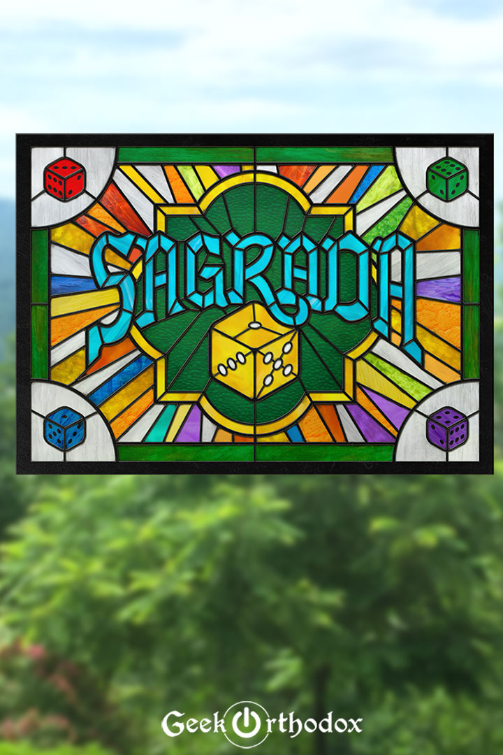 Sagrada | Board Game Inspired Colorful Stained Glass Window Cling - Board Game Collectible