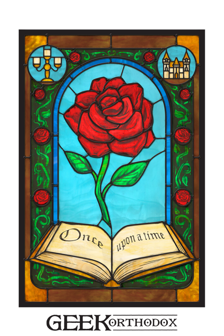 Fairy Tales: Beauty and the Beast - Stained Glass window cling