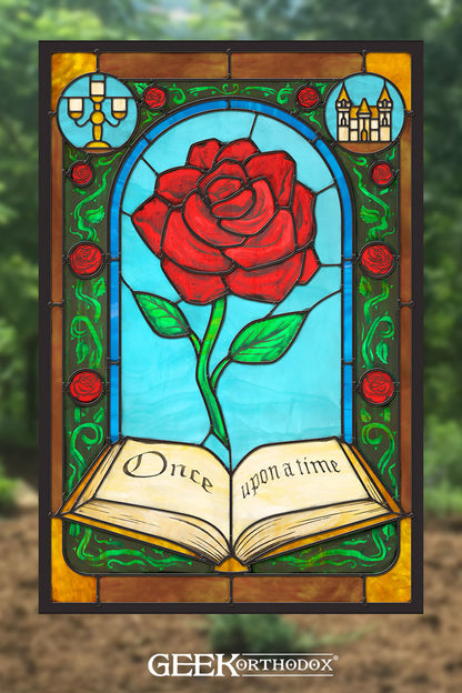 Fairy Tales: Beauty and the Beast - Stained Glass window cling