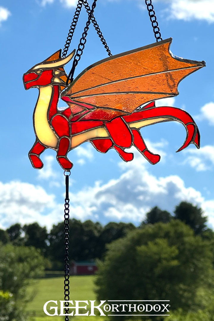 Gen Con | Genevieve Takes Flight light handmade stained glass