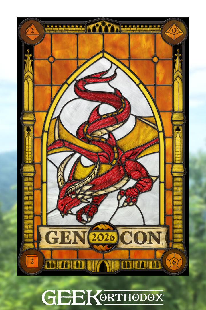 Gen Con 2026 | Limited Edition Gaming Convention Stained Glass Window Cling - Collector Item