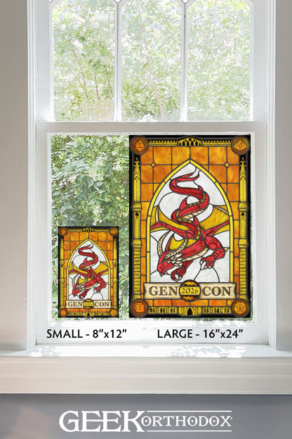 Gen Con 2026 | Limited Edition Gaming Convention Stained Glass Window Cling - Collector Item