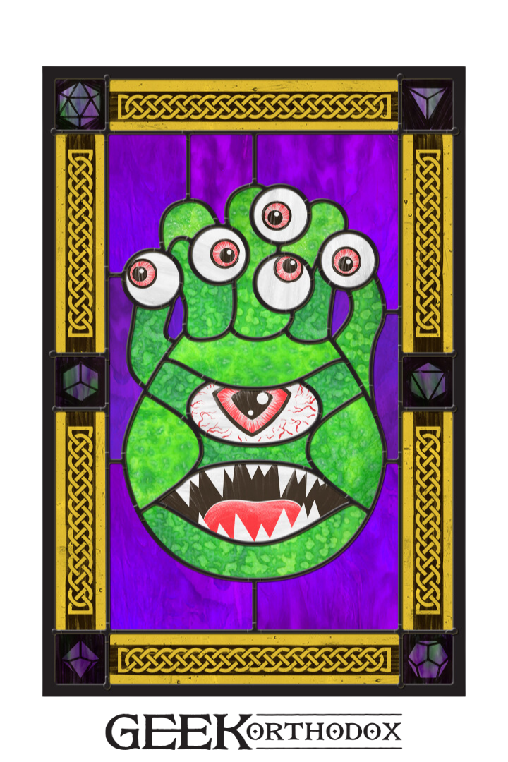Copy Monster Pattern Glass Eye Monster | RPG Inspired Stained Glass Window Cling – Geek Orthodox