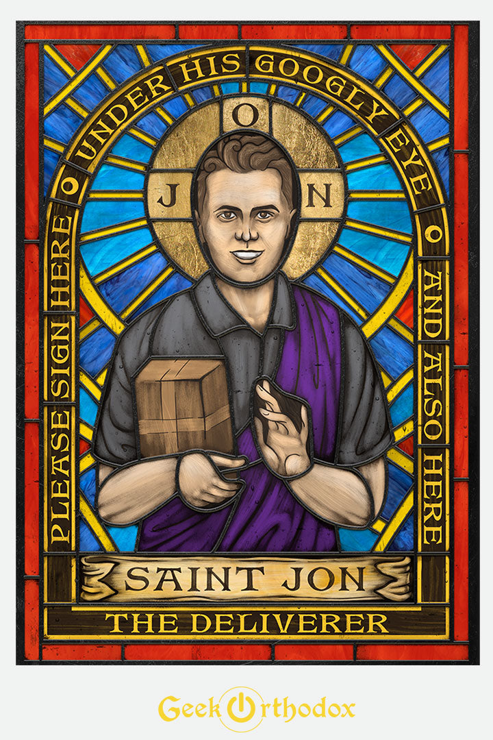 St. Jon - Stained Glass window cling