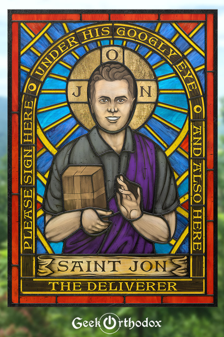 St. Jon - Stained Glass window cling