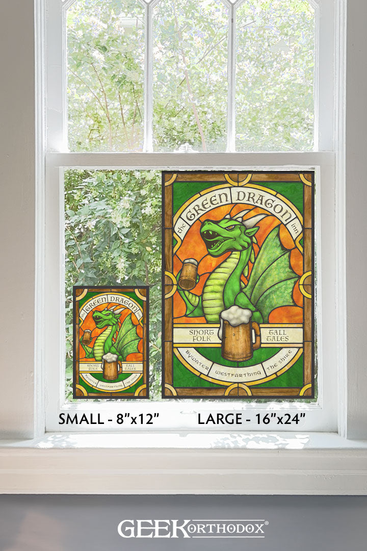 Middle-earth - Green Dragon Applied Window Art