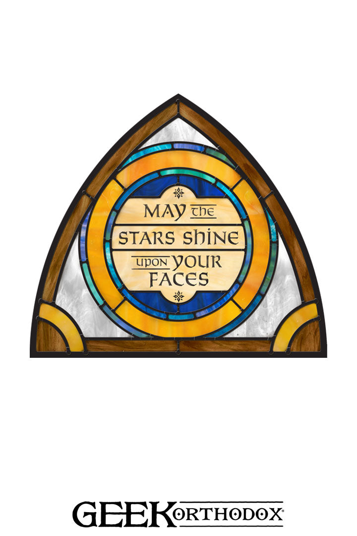 Middle-earth | May the Stars Shine Arch Top Stained Glass Window Cling