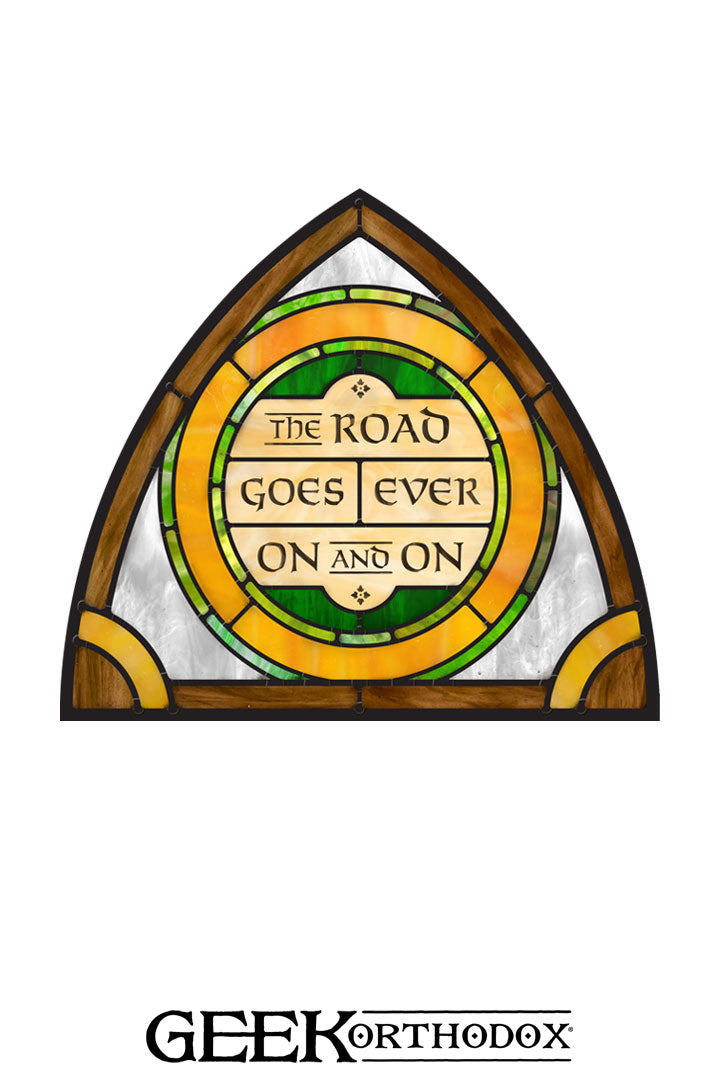 Middle-earth | The Road Goes Ever On Arch Top Stained Glass Window Cling