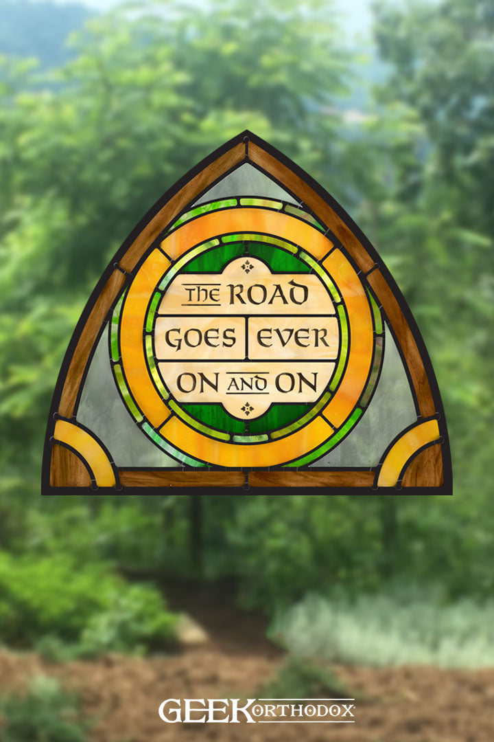 Middle-earth | The Road Goes Ever On Arch Top Stained Glass Window Cling