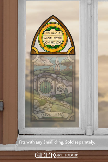 Middle-earth | The Road Goes Ever On Arch Top Stained Glass Window Cling
