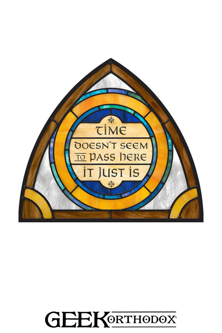 Middle-earth | Time Doesn’t Seem to Pass Arch Top Stained Glass Window Cling