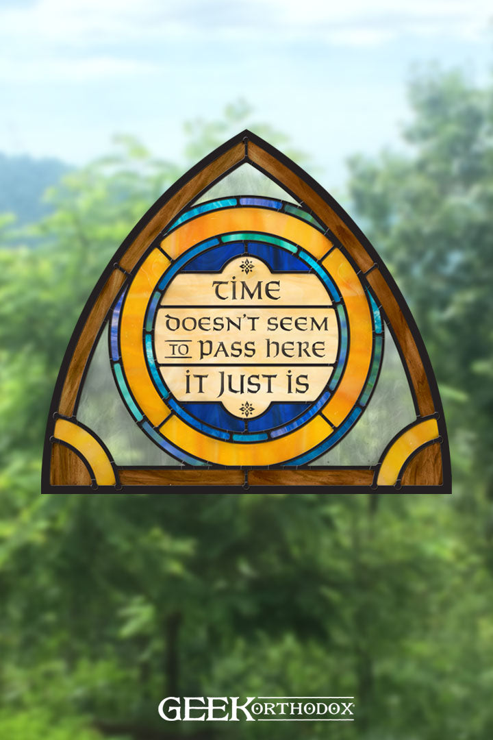 Middle-earth | Time Doesn’t Seem to Pass Arch Top Stained Glass Window Cling
