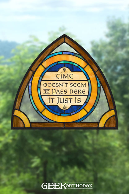 Middle-earth | Time Doesn’t Seem to Pass Arch Top Stained Glass Window Cling