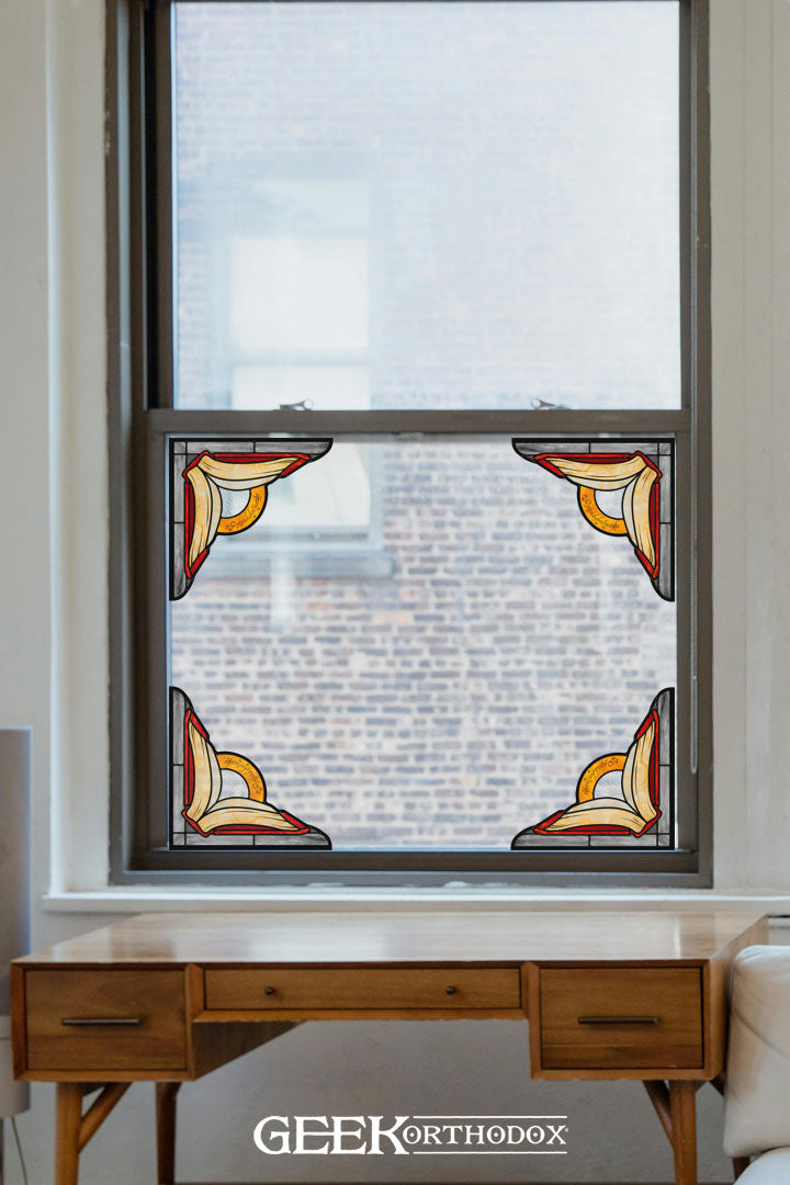 Middle-earth | Red Book of Westmarch Corner Set Stained Glass Window Cling