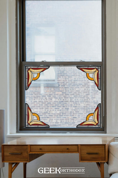 Middle-earth | Red Book of Westmarch Corner Set Stained Glass Window Cling