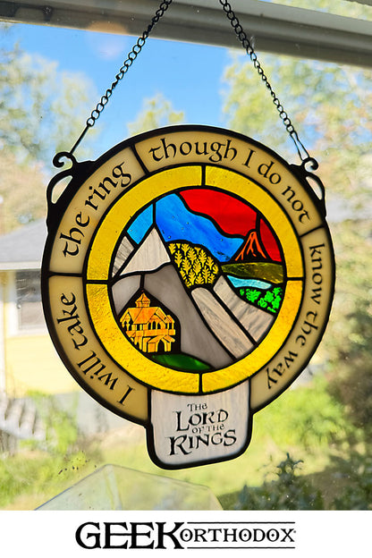 Middle-earth | I Will Take the Ring Stained Glass Suncatcher