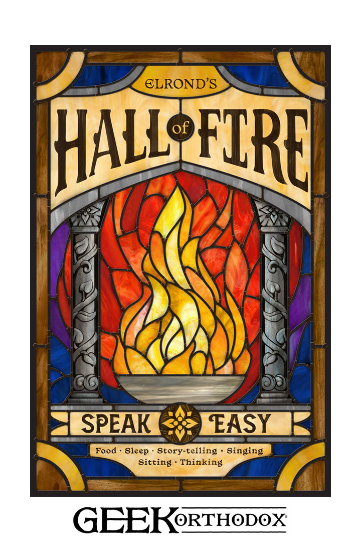Middle-earth | Elrond’s Hall of Fire Stained Glass Window Cling