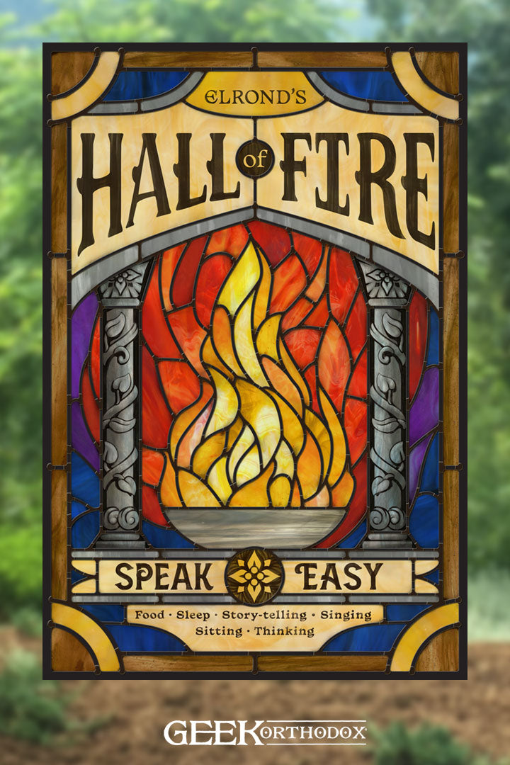 Middle-earth | Elrond’s Hall of Fire Stained Glass Window Cling