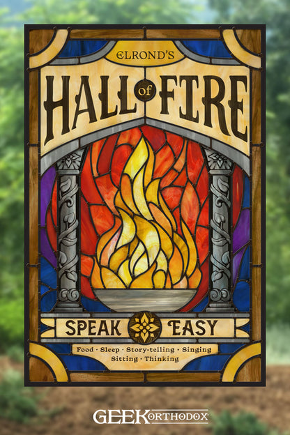 Middle-earth | Elrond’s Hall of Fire Stained Glass Window Cling