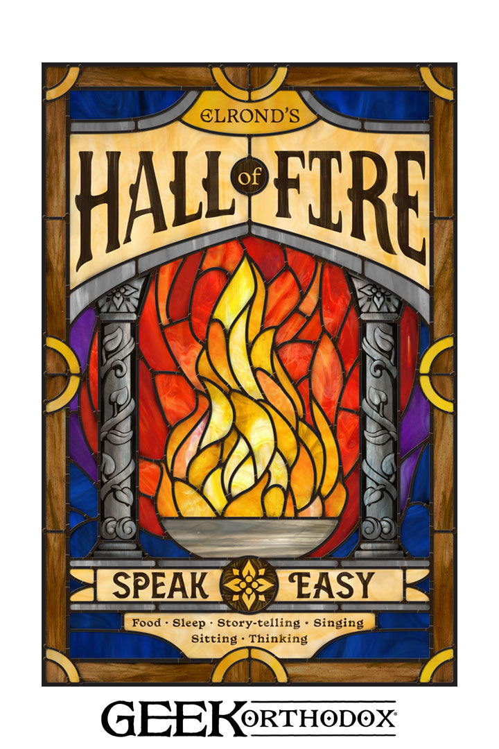 Middle-earth | Elrond’s Hall of Fire Stained Glass Window Cling