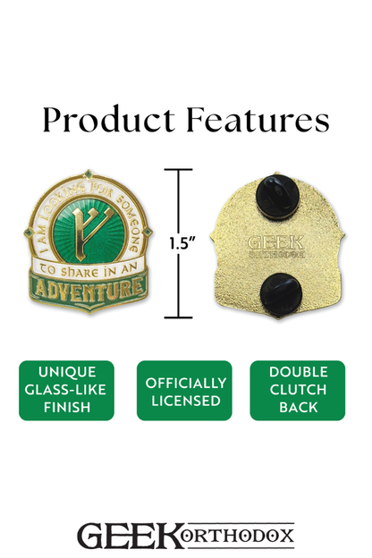 Middle-earth | Share in an Adventure Gandalf Quote Enamel Pin