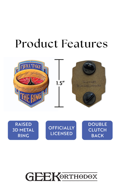 Middle-earth | I Will Take the Ring Enamel Pin