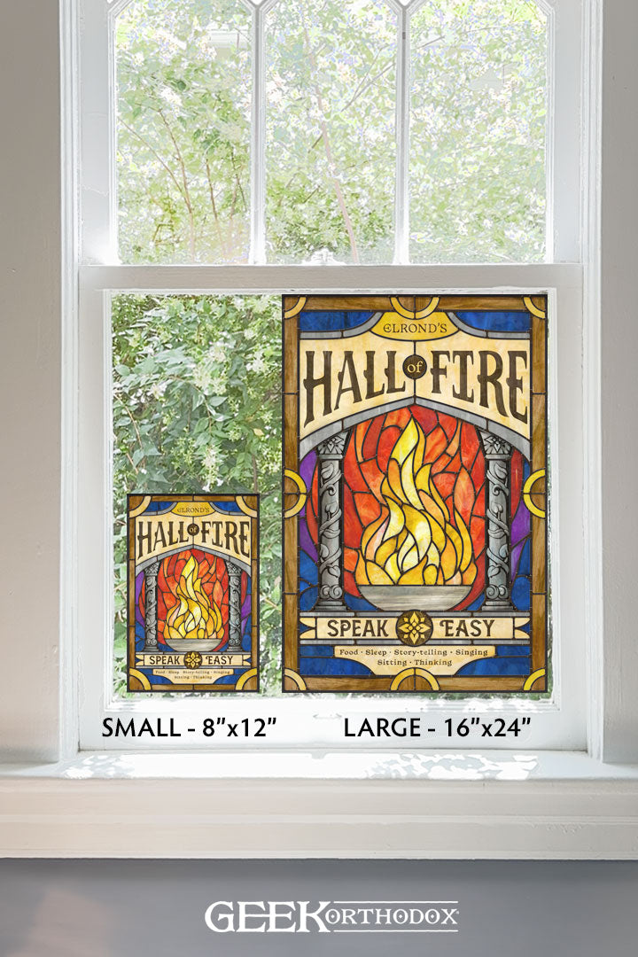 Middle-earth | Elrond’s Hall of Fire Stained Glass Window Cling