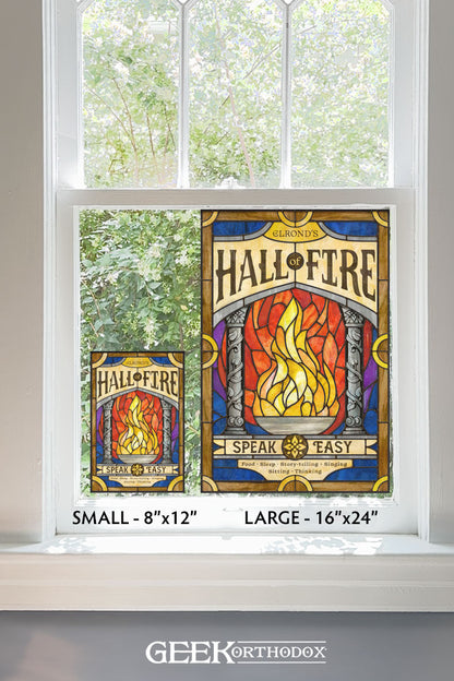 Middle-earth | Elrond’s Hall of Fire Stained Glass Window Cling