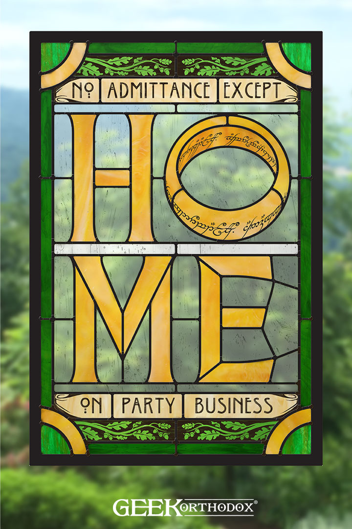 Middle-earth | One Ring "Home" LOTR Stained Glass Window Cling - LOTR Decor