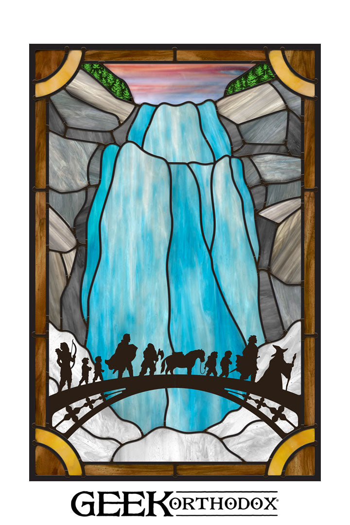 Middle-earth | Leaving Imladris Waterfall Stained Glass Window Cling