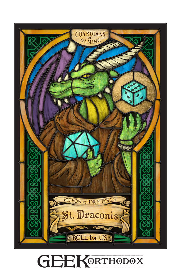 St. Draconis - Stained Glass window cling