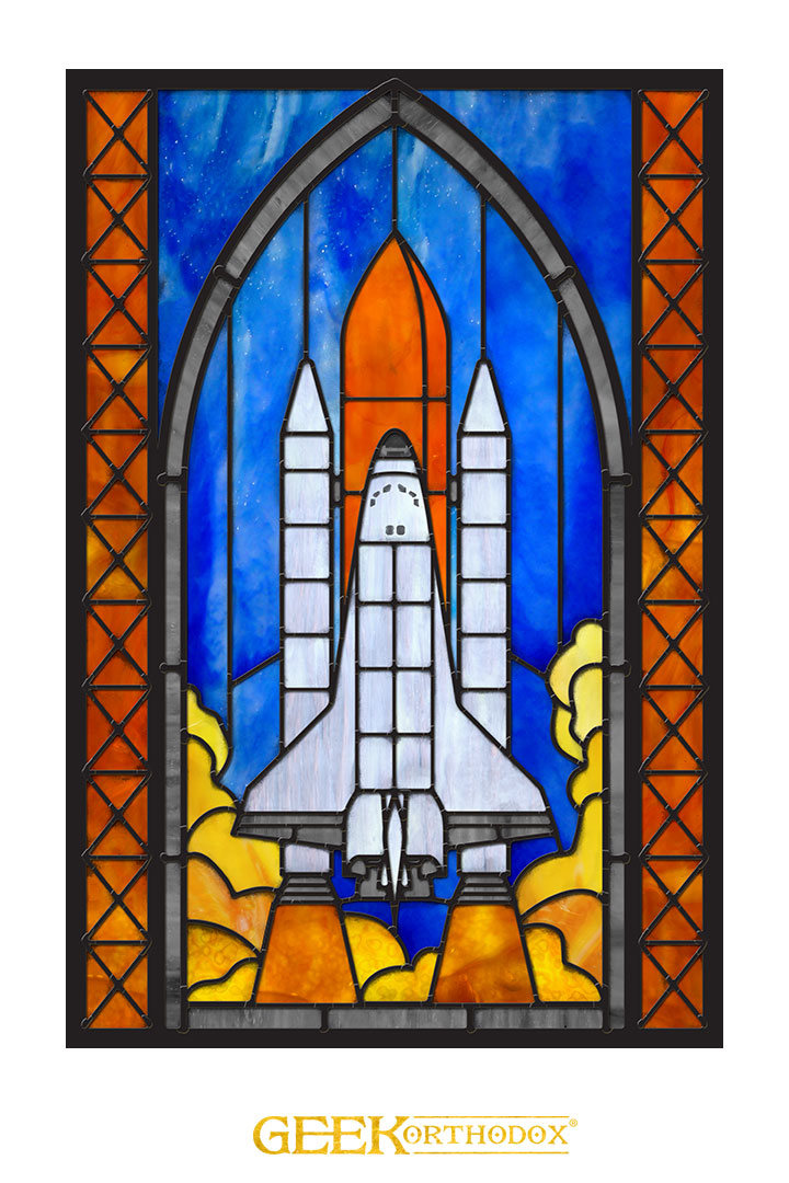 Space Shuttle - Stained Glass window cling