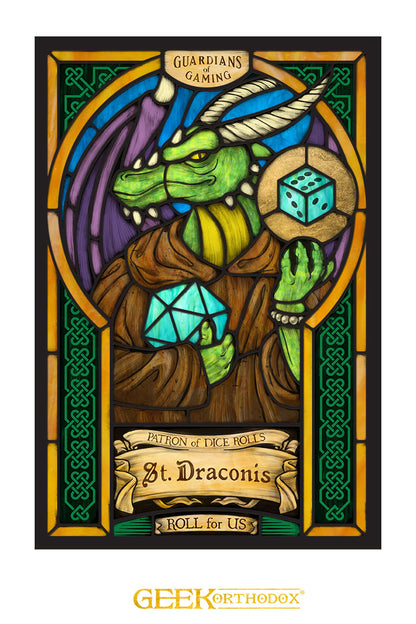 St. Draconis - Stained Glass window cling