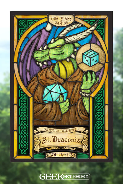 St. Draconis - Stained Glass window cling