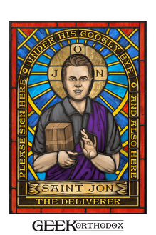 St. Jon - Stained Glass window cling