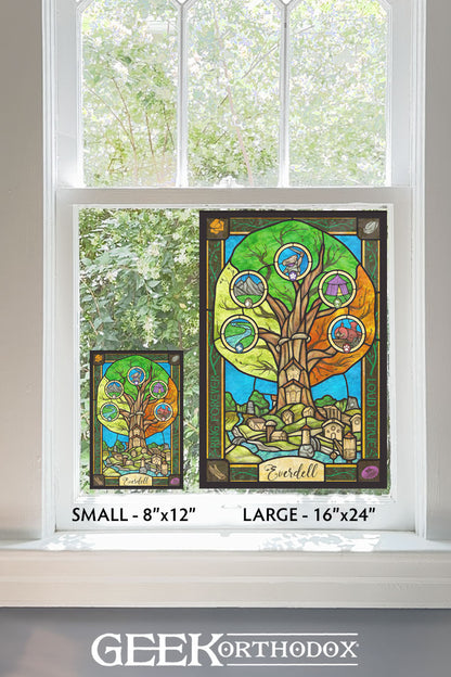 Everdell | Evertree Board Game Stained Glass Window Cling